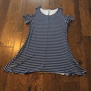 Cold Shoulder Striped Dress Size XL